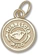 Minnesota Wild Circle Logo 3/8" Charm/Pendant -14K/10K, Stainless Steel or Gold Plated