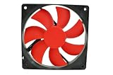 XION AXP-GF120-RD Alphawing Series 120mm, H.S.B Bearing Computer Case Cooling - Retail  - Black/Red