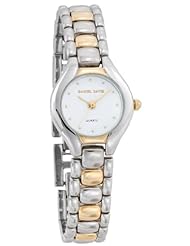 Daniel David Womens HA0328 - Casual Watch - Two Tone Silver & Gold Self-Adjustable Links with White Square Dial