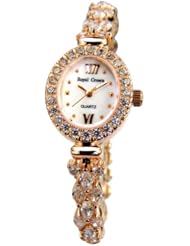 Gemorie Women Fashion Oval Watch with Jewelry Band in Rose Gold Plating (128959-RG)