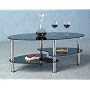 Cara Contemporary Glass Coffee Table - Black / Chrome