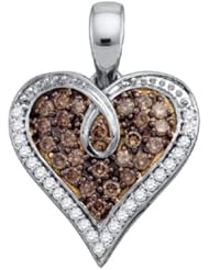 0.51CT COGNAC DIAMOND HEART PENDANT