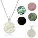 Genuine Pink Mother of Pearl, Gray Mother of Pearl, Onyx, Mother Of Pearl, Abalone 5 Stone Sterling Silver .925 Round Eternity Filigree Reversible Pendant Jewelry Set Valentines Day