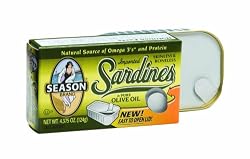 Season Skinless & Boneless Sardines in Oil, 4.375-Ounce Tins (Pack of 5)