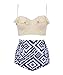 Haicoo Vintage High Waist Floral Women's Bikini Set Strappy Push Up-X030-BgTPB2