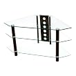 Walker Edison Bermuda 44-Inch Corner TV Stand, Clear/Black