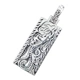 P677OT--Turtle & Scroll Vertical Bar Pendant--Hawaiian Silver Jewelry
