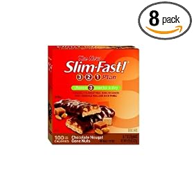 SlimFast 100 Calorie, Chocolate Nougat Gone Nuts, Snack Bar 6pk, 4.65-Ounce...