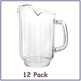 (12) 64oz Serving Pitcher Restaurant Style Water, Beer, Beverage, Polycarbonate Plastic Pitcher 3 Spout, *Great Quality* – 1 Dozen