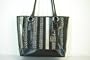 Giani Bernini Patchwork Stripe Handbag/Tote ~ Black In Color