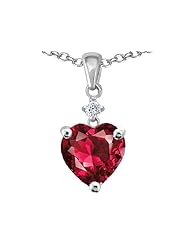 Original Star K (tm) Heart Shape 8mm Created Ruby Pendant in .925 Sterling Silver