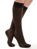 Womens Horizontal Rib Knee High Socks Cashmere blend Soxs 3 Color Options Black Brown or Purple Made in the USA