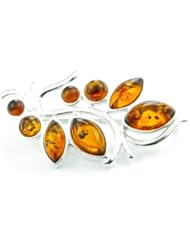 SilverAmber 925 Sterling Silver & Baltic Amber Jewellery - Brooch M804