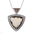 Necklace With 5.10ctw Precious Stones - Genuine Clean Diamonds and Topaz Made of 14K White Gold. Total item weight 5.7g Length 18in