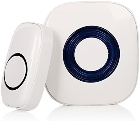 Junyo Wireless Receivers Waterproof Doorbell With White One Push Button Digital Remote Control 300m Range Sensing