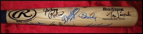 Los Angeles Dodgers Legends Autographed/Hand Signed Logo Bat