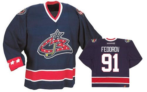 Buy FEDOROV #91 Columbus Blue Jackets CCM 550 Series Replica NHL Hockey Jersey (NHLPA Certified Custom...