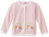 Hartstrings Girls 2-6X Easter Basket Cardigan Motif Sweater