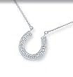 14K White Gold "Horseshoe" Pendant w/Chain - 18"
