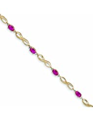 2.8 Carat 14K Gold Diamond and African Ruby Bracelet