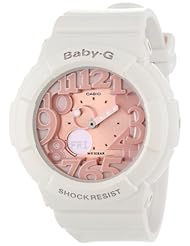 Casio Womens BGA131-7B2 Baby-G Rose Gold and White Resin Digital Watch
