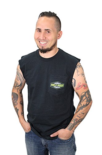 Harley-Davidson Mens Original Option Pocket Dark Blue Sleeveless Muscle T-Shirt