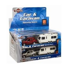 Teamsters City 1:43 Scale Die-cast 4x4 Car & Crusader Elddis Cyclone Caravan - Assorted Colours