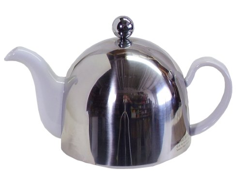 White Ceramic Teapot with Insulated Cover Capacity 1.2 Liters (1.27 Quarts)