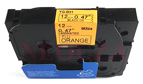Quality Fluo Orange Label Tape 12mm Compatible for Brother Tz-B31 Tze-B31 P-Touch