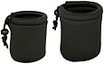 2 Pack Micro Lens Pouch for Leica, Micro Four Thirds, Fuji X-Pro 1, Sony NEX, Pentax Q, Nikon 1 Lenses - Small, Medium