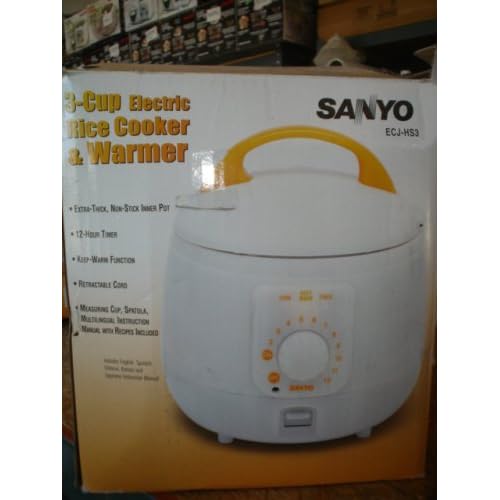 Sanyo Electronic 3 cup Rice Cooker & Warmer ECJHS3