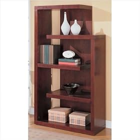 Unique Shaped Cappuccino Finish Storage and Display Bookcase