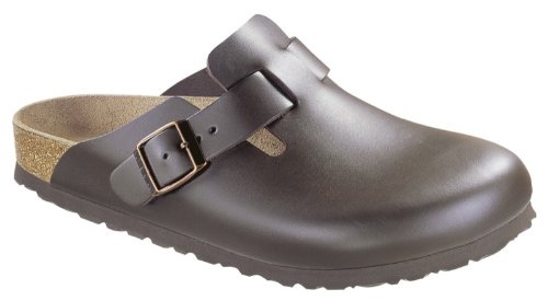 Birkenstock mens Boston in Dark Brown Leather size 41N