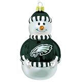 NFL Philadelphia Eagles Blown Glass Snowman Ornament
