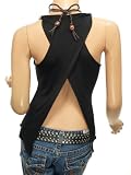 Patty Women Sexy Cross Back Necklace Hippie Top Cami