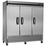 Nor-Lake NLR72-S Reach-In Refrigerator 3 Stainless Steel Doors 78 Wide 4 Ca ....