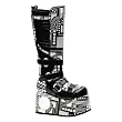 4 1/2 Inch Platform Knee Boots MENS SIZING UV Neon Boots Light Up Cyber Goth Boots Black White