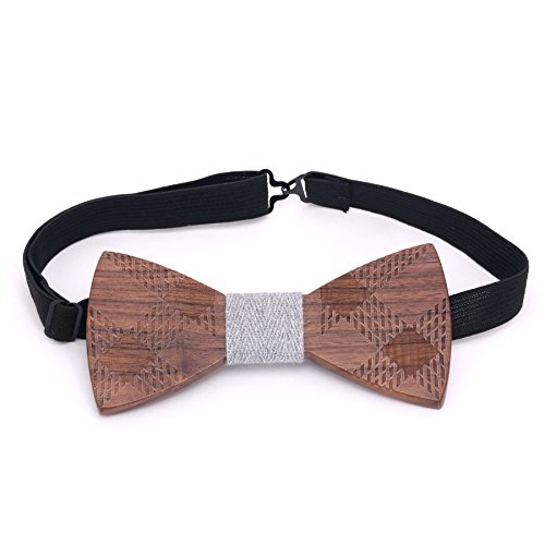 The Ideal Company Wood Wooden Bow Tie Handmade With Adjustable Strap