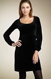 New Juicy Couture Velour Scoop Neck Dress BLACK