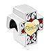 Pugster Red Swarovski Element Crystal Filigree Heart Love Family Cross Bead Fits Pandora Charms Bracelet