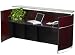 RECEPTION DESK - Mayline Napoli Secretary Desk in Gorgeous Mahogany Wood Veneer with Glass Counter
