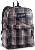 Jansport SuperBreak Backpack Pink Poodle Grey Duke