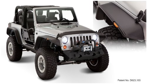 Bushwacker 10919-07 Jeep Flat Style Fender Flare - Set of 4