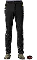 King Shield Men's Mountain Windproof Ski Pants Soft Shell Pant(Thin Or Thick)