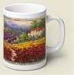 Coffee Mug ~ Fleurs du Pays ~ large 14 oz capacity ~ one ceramic mug ~ code 511