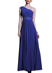 A-line Chiffon/Satin Cocktail One Shoulder Sleeveless Beaded  Pleated Homecoming Dress/Pageant Dress/Prom Dress/Party Dress/Wedding Dress  With Ruffles