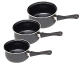 KittAmor Deluxe 3-Piece Non-Stick Carbon Steel Sauce Pan Set