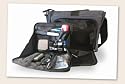 aDorn Messenger Color Charcoal with a removable storage bag for your medication