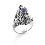 Gothic Dragon and Amethyst Poison Box Sterling Silver Ring (Size 7,8,9)