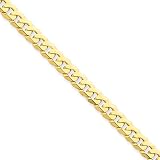 14k Gold 5.75mm Flat Beveled Curb Chain